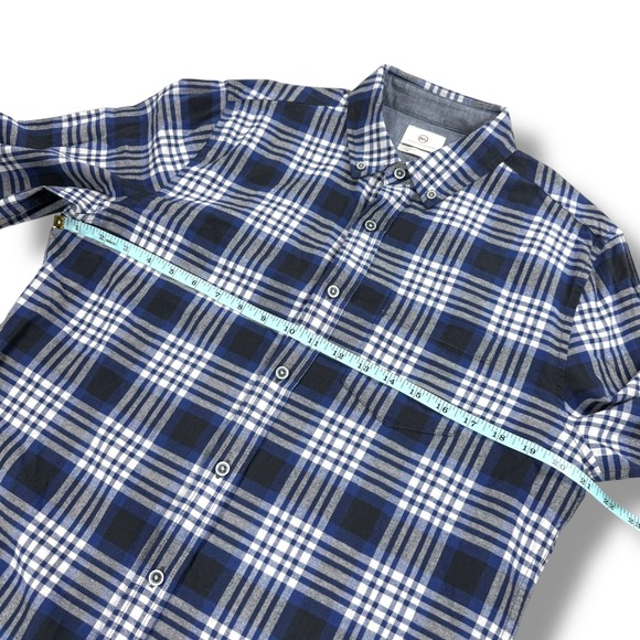 AG Adriano Goldschmied Shirt Men's Medium M Plaid Blue Standard Fit Button Down - Picture 8 of 11